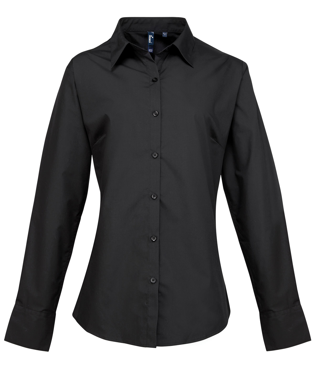 PR307 Women’s supreme poplin long sleeve shirt Black
