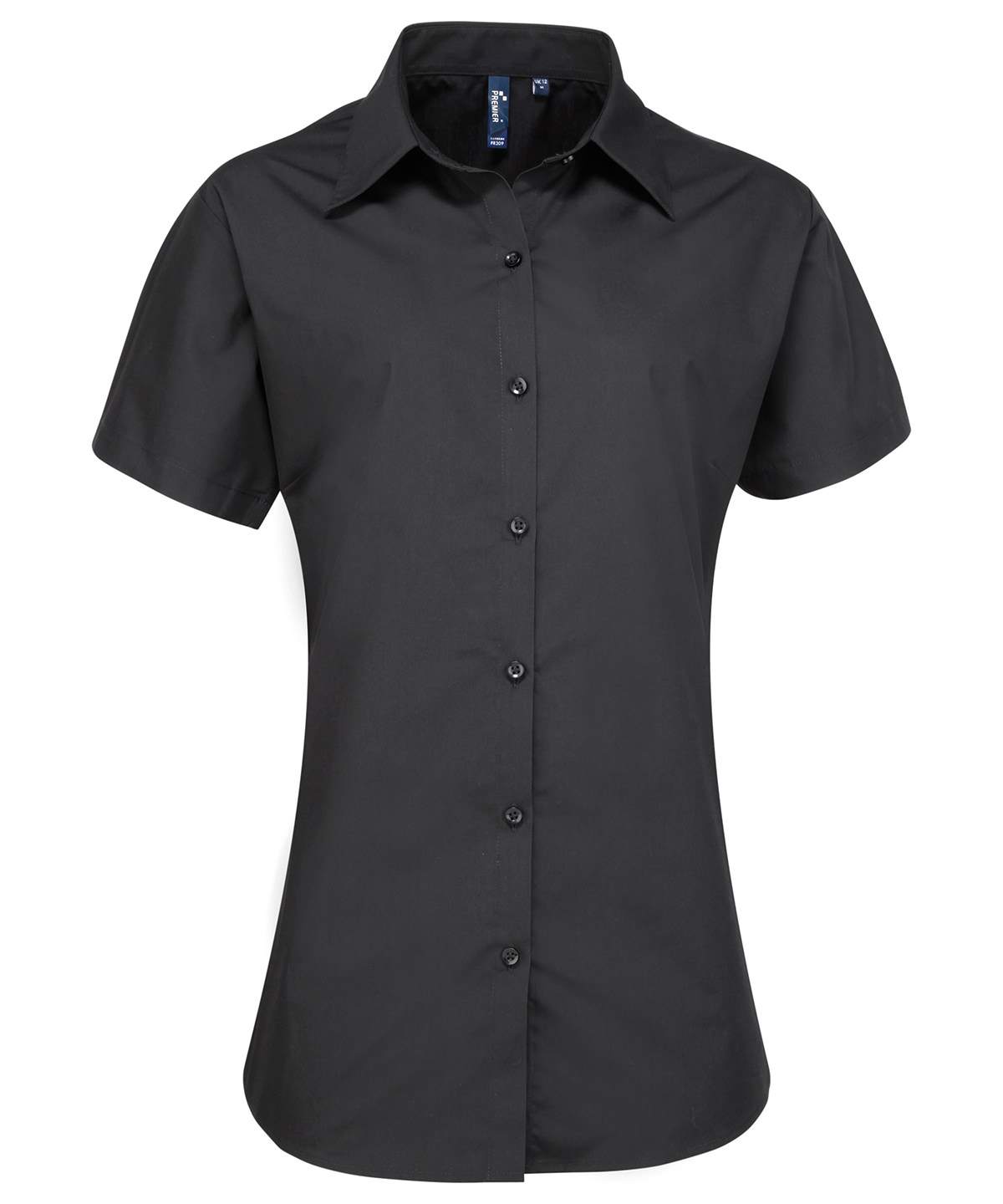 PR309 Women’s supreme poplin short sleeve shirt Black PR309 Women’s supreme poplin short sleeve shirt Black