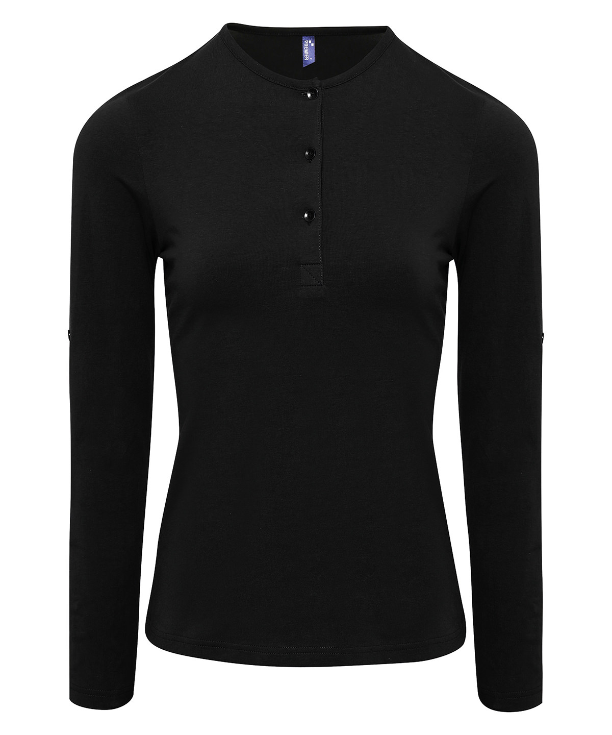 PR318 Women’s Long John roll-sleeve tee Black PR318 Women’s Long John roll-sleeve tee Black
