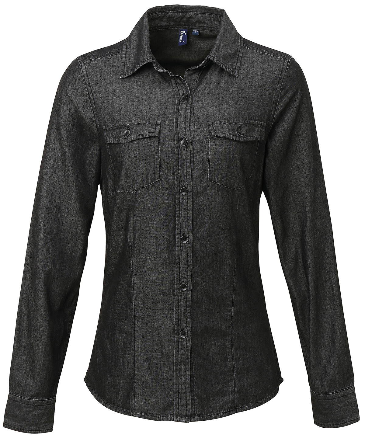 PR322 Women’s jeans stitch denim shirt Black PR322 Women’s jeans stitch denim shirt Black