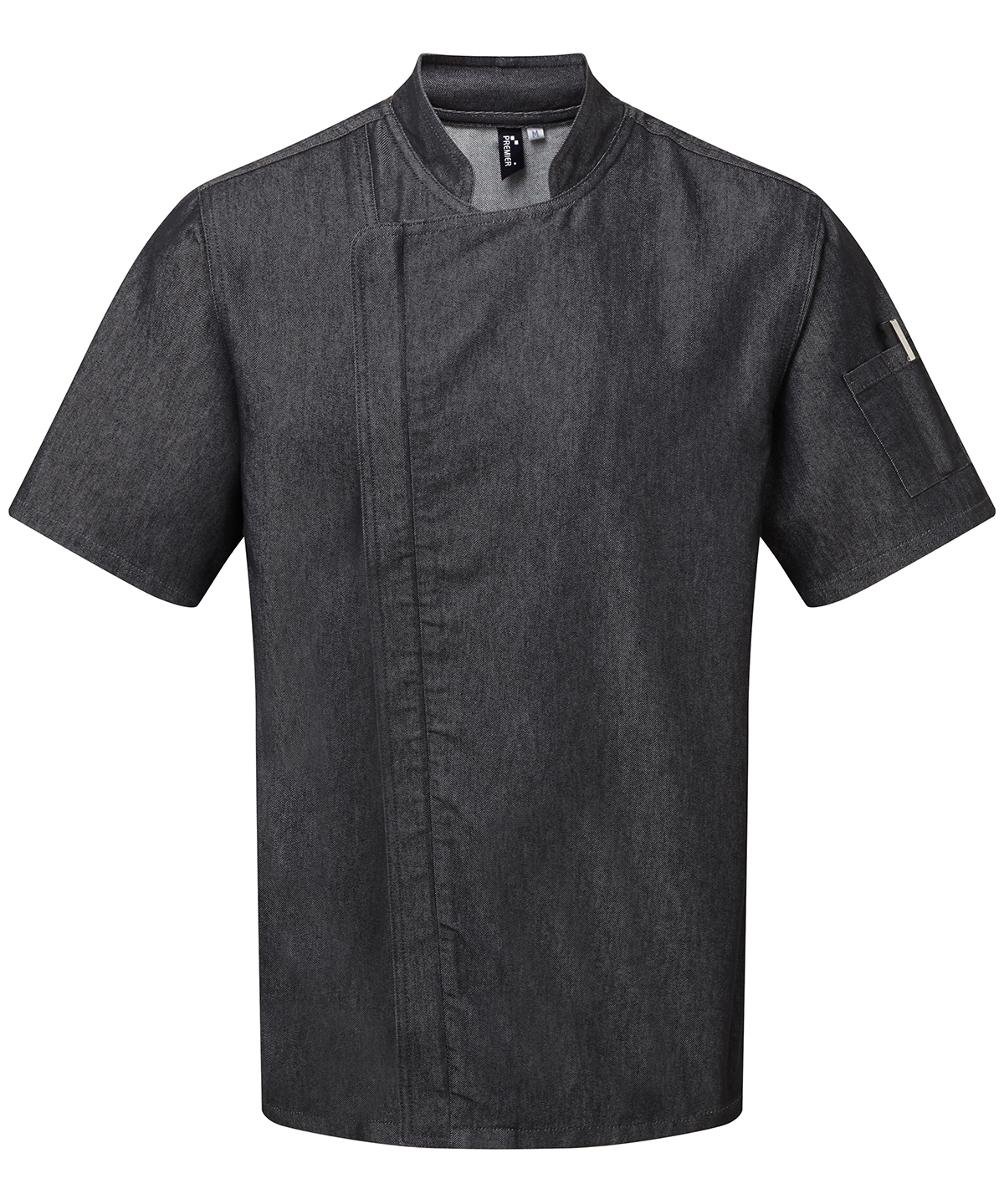 PR906 Chef’s zip-close short sleeve jacket Black