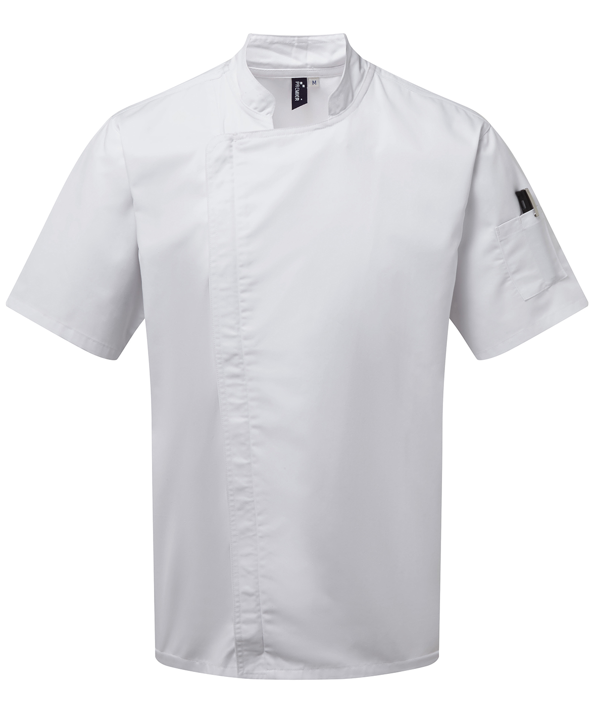 PR906 Chef’s zip-close short sleeve jacket White