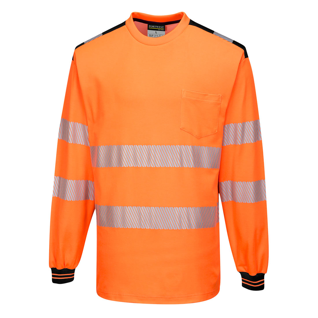 T185 PW3 Hi-Vis Cotton Comfort T-Shirt L/S Orange/Black T185 PW3 Hi-Vis Cotton Comfort T-Shirt L/S Orange/Black