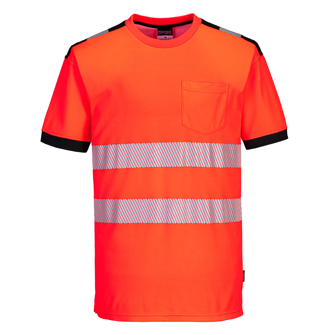 T181 PW3 Hi-Vis Cotton Comfort T-Shirt S/S  Red/Black