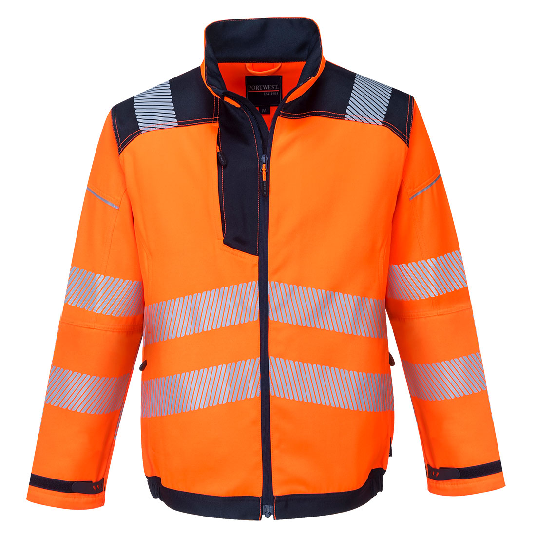 T500 PW3 Hi-Vis Work Jacket Orange/Navy