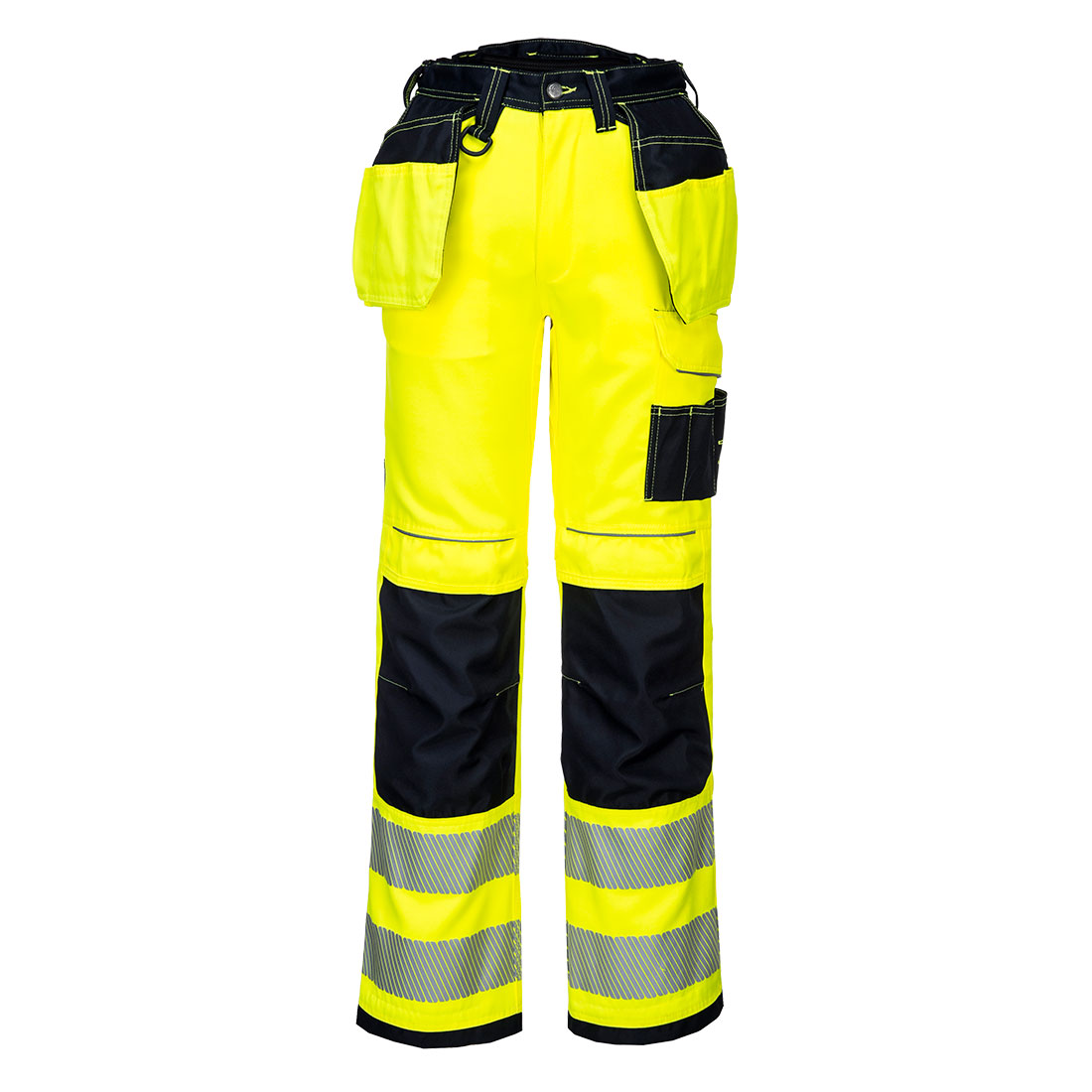 T501 PW3 Hi-Vis Holster Pocket Work Trousers Yellow/Black