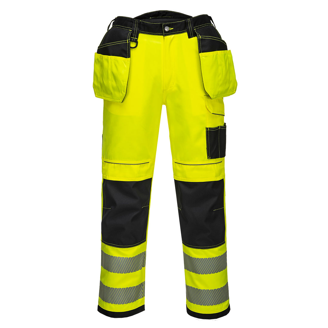 T501 PW3 Hi-Vis Holster Pocket Work Trousers Yellow/Black Short T501 PW3 Hi-Vis Holster Pocket Work Trousers Yellow/Black Short