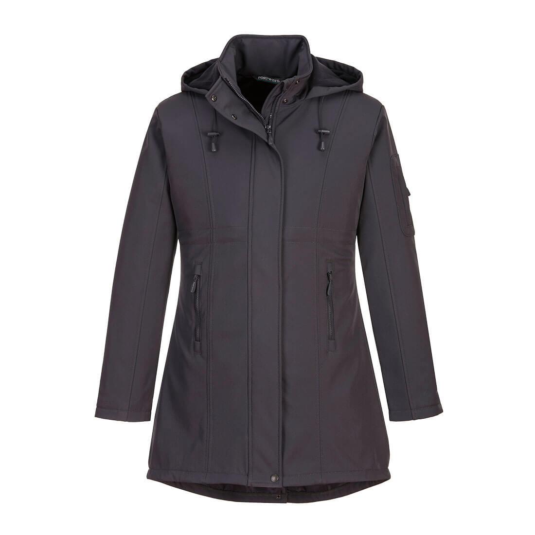 TK42 Carla Women’s Hooded Softshell Jacket (3L) Charcoal Grey TK42 Carla Women’s Hooded Softshell Jacket (3L) Charcoal Grey