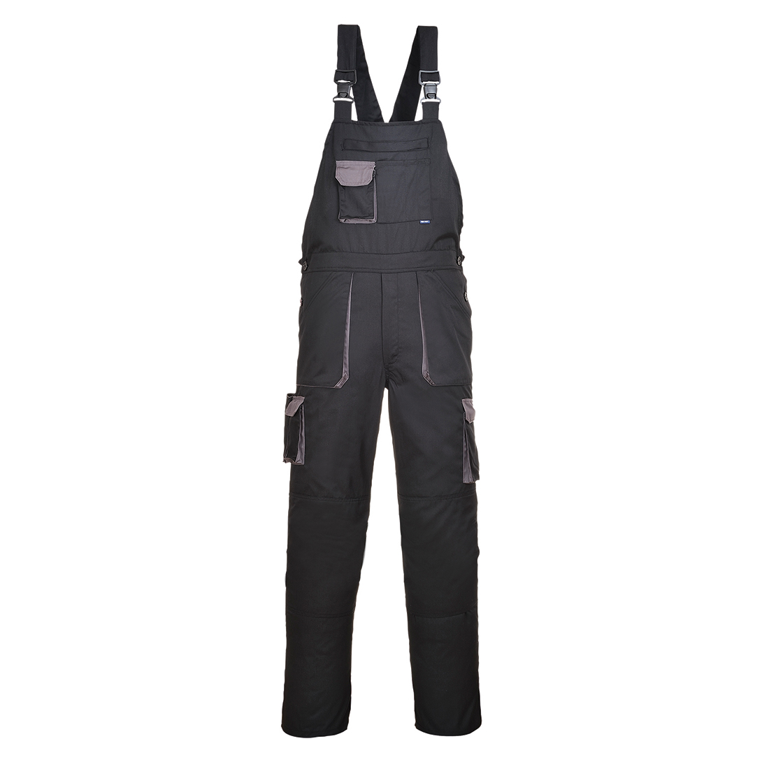 TX12 Portwest Texo Contrast Bib and Brace Black Tall TX12 Portwest Texo Contrast Bib and Brace Black Tall