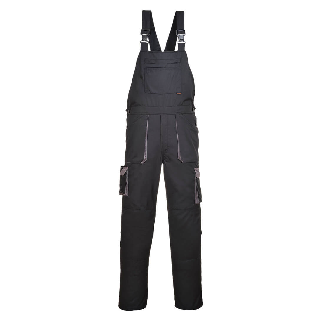 TX12 Portwest Texo Contrast Bib and Brace Black TX12 Portwest Texo Contrast Bib and Brace Black