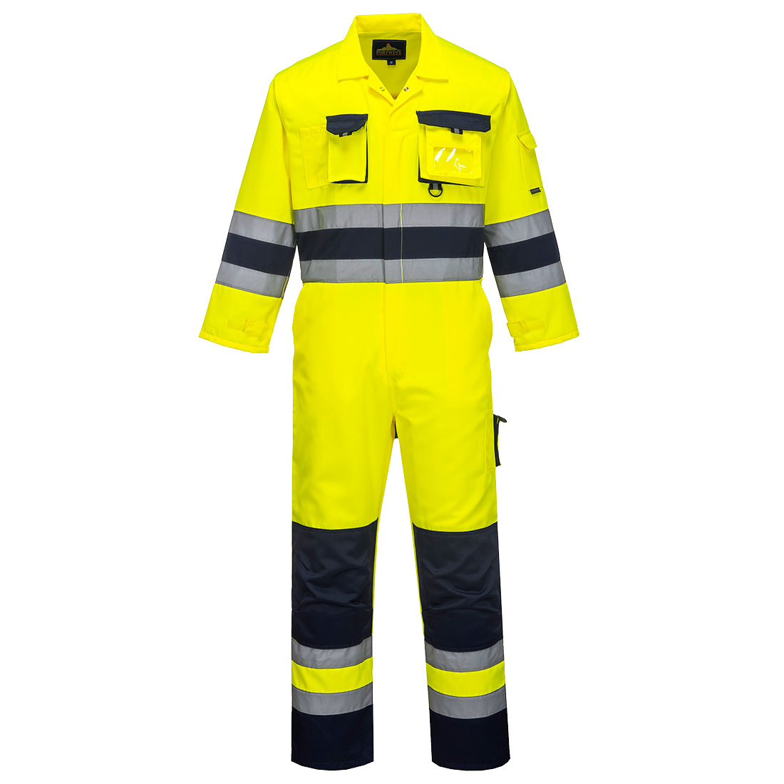 TX55 Nantes Hi-Vis Contrast Work Coverall Yellow/Navy TX55 Nantes Hi-Vis Contrast Work Coverall Yellow/Navy