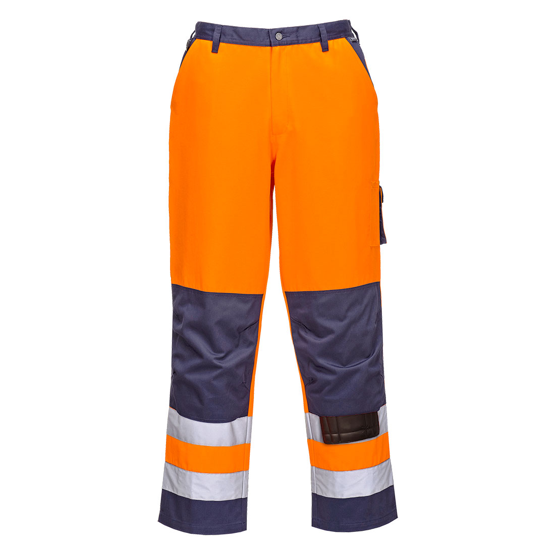 TX51 Lyon Hi-Vis Contrast Work Trousers Orange/Navy