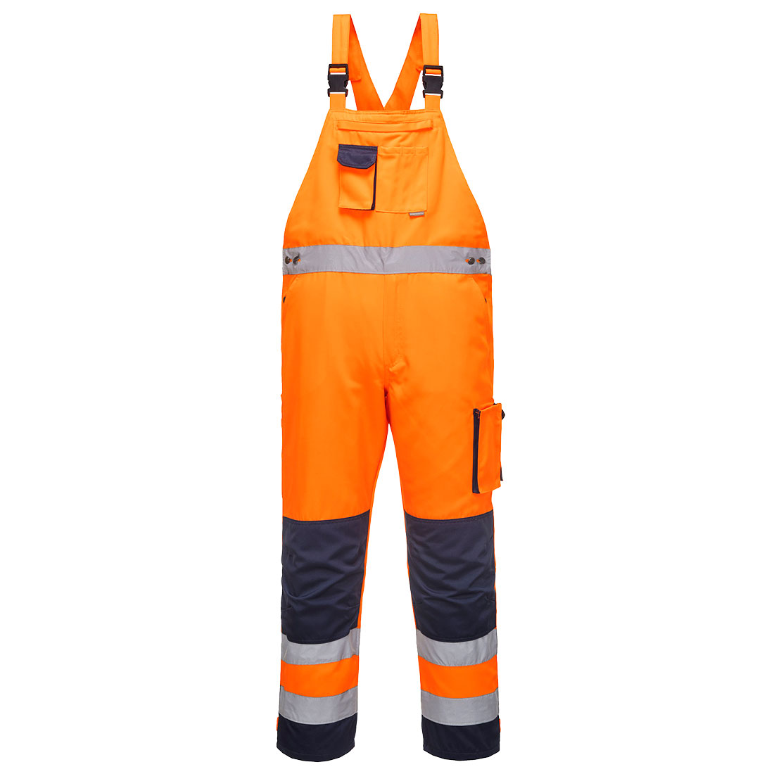TX52 Dijon Hi-Vis Contrast Work Bib and Brace Orange/Navy TX52 Dijon Hi-Vis Contrast Work Bib and Brace Orange/Navy
