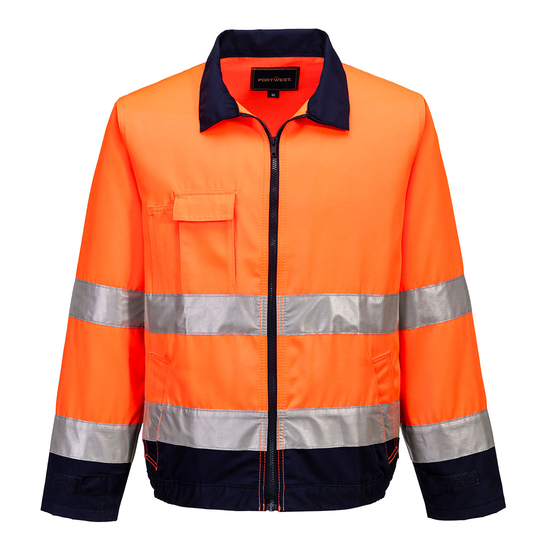 TX70 Madrid Hi-Vis Contrast Bomber Jacket Orange/Navy