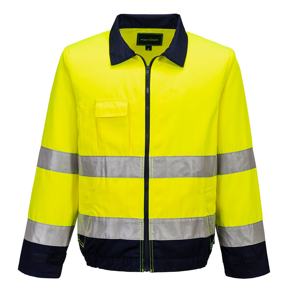 TX70 Madrid Hi-Vis Contrast Bomber Jacket Yellow/Navy