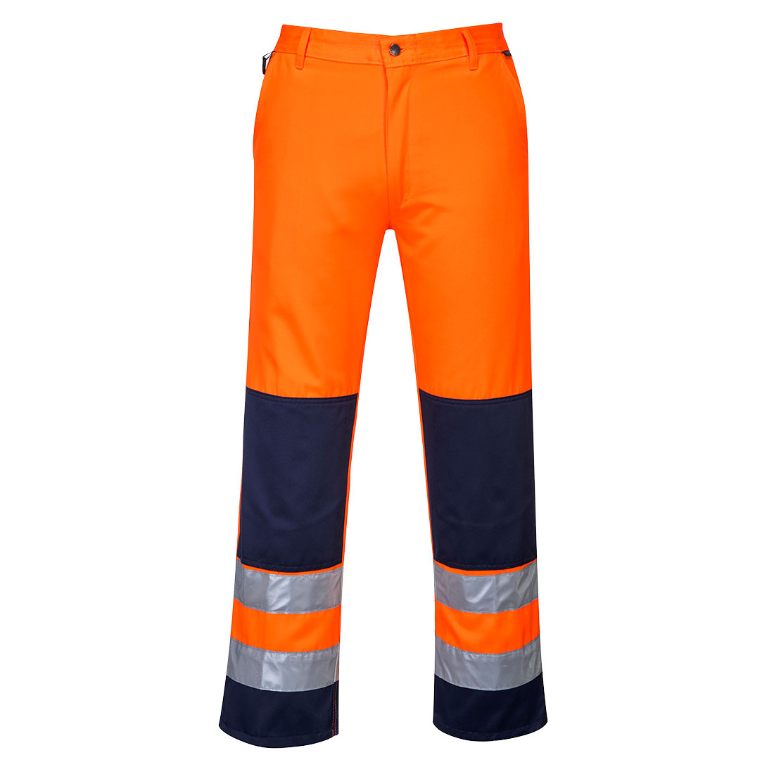 TX71 Seville Hi-Vis Contrast Work Trousers Orange/Navy