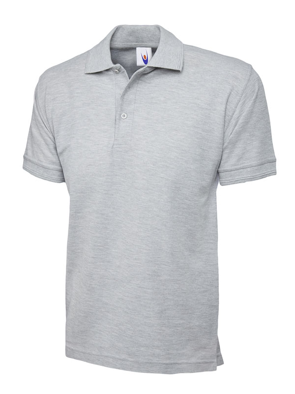 UC102 Heather Grey Heavyweight Poloshirt