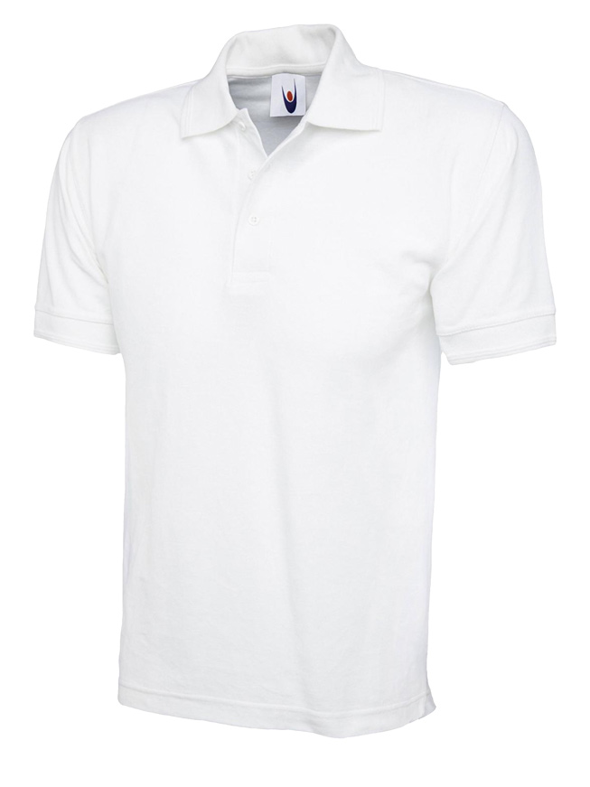 UC104 White Heavyweight Cotton Poloshirt