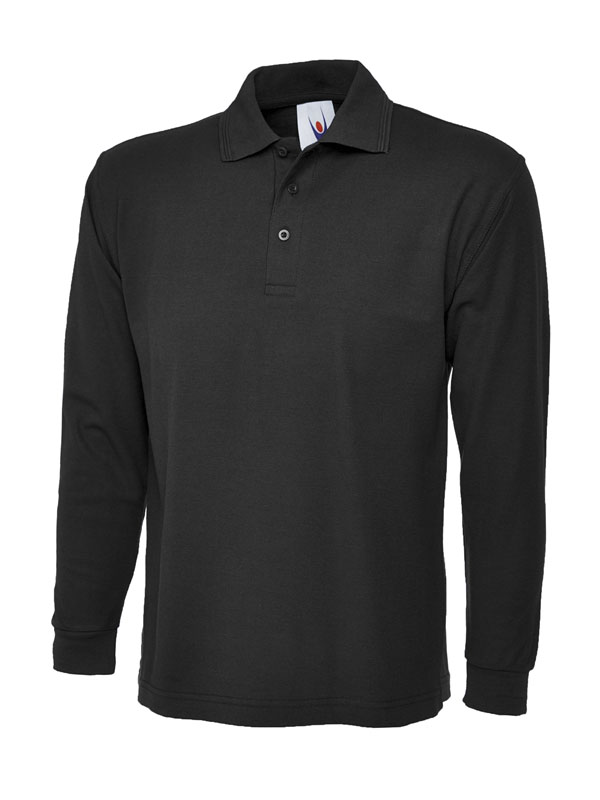 UC113 Black Longsleeve Classic Poloshirt
