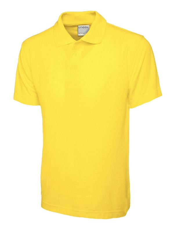 UC114 Yellow Mens Active Cotton Poloshirt