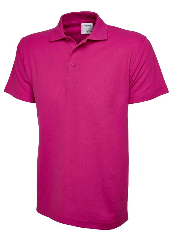 UC114 Hot Pink Mens Active Cotton Poloshirt