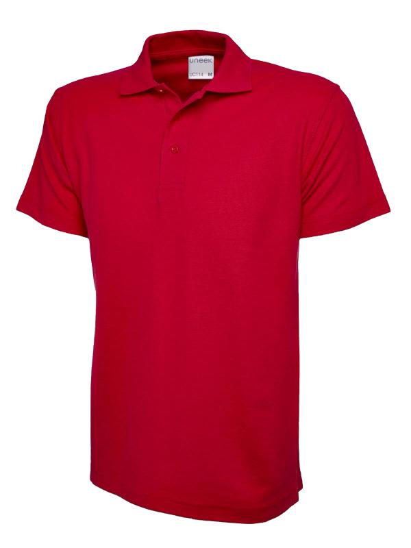 UC114 Red Mens Active Cotton Poloshirt