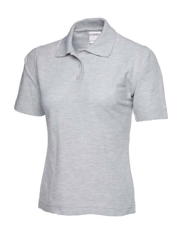UC115 Heather Grey Ladies Active Cotton Poloshirt