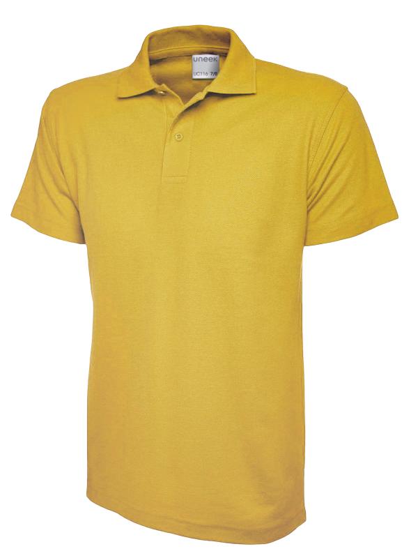 UC116 Yellow Childrens Active Cotton Poloshirt