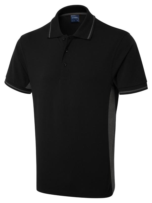 UC117 Black/Charcoal Two Tone Polo Shirt