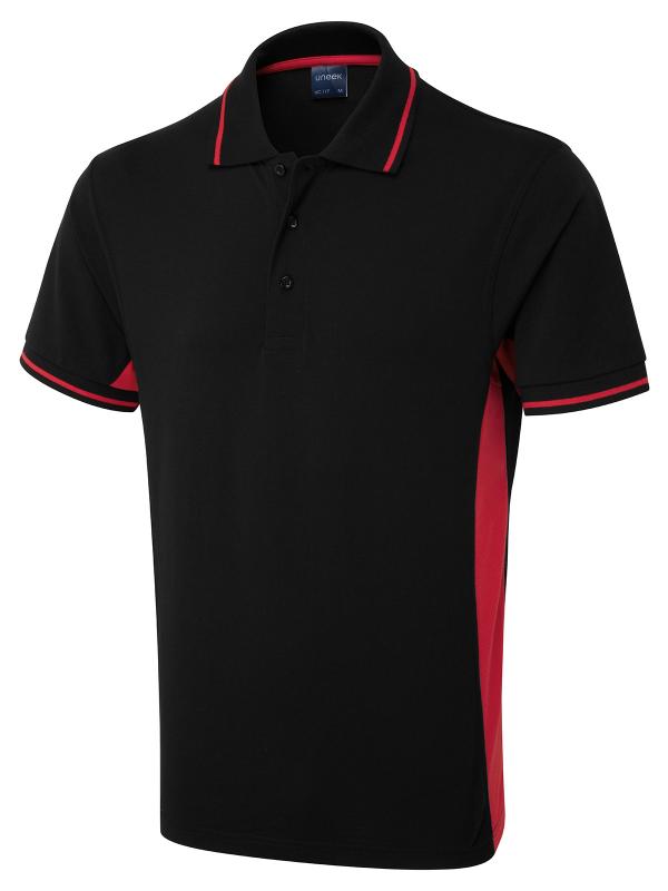 UC117 Black/Red Two Tone Polo Shirt UC117 Black/Red Two Tone Polo Shirt