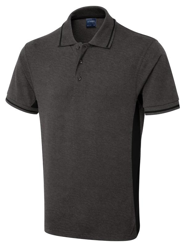 UC117 Charcoal/Black Two Tone Polo Shirt