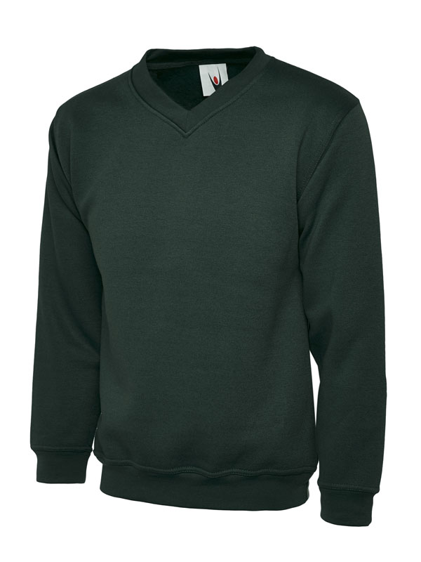 UC204 Bottle Green Classic V-Neck Sweatshirt UC204 Bottle Green Classic V-Neck Sweatshirt