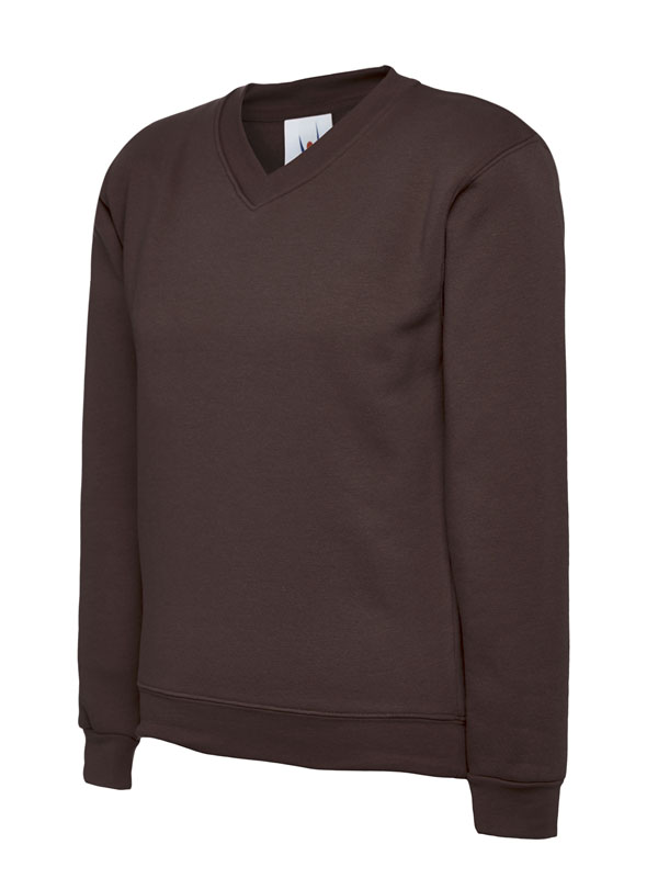 UC206 Brown Childrens Classic V-Neck Sweatshirt UC206 Brown Childrens Classic V-Neck Sweatshirt