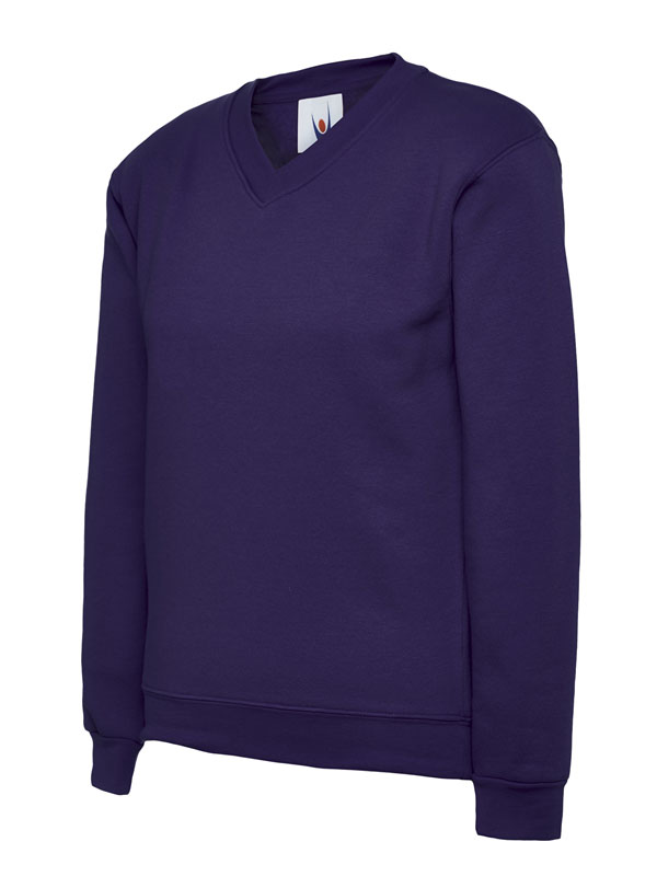 UC206 Purple Childrens Classic V-Neck Sweatshirt