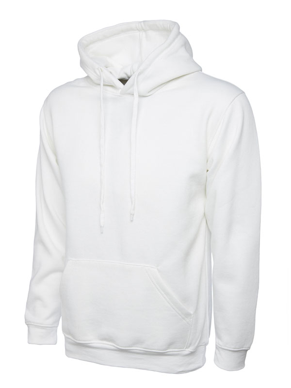 UC502 White Classic Hooded Sweatshirt