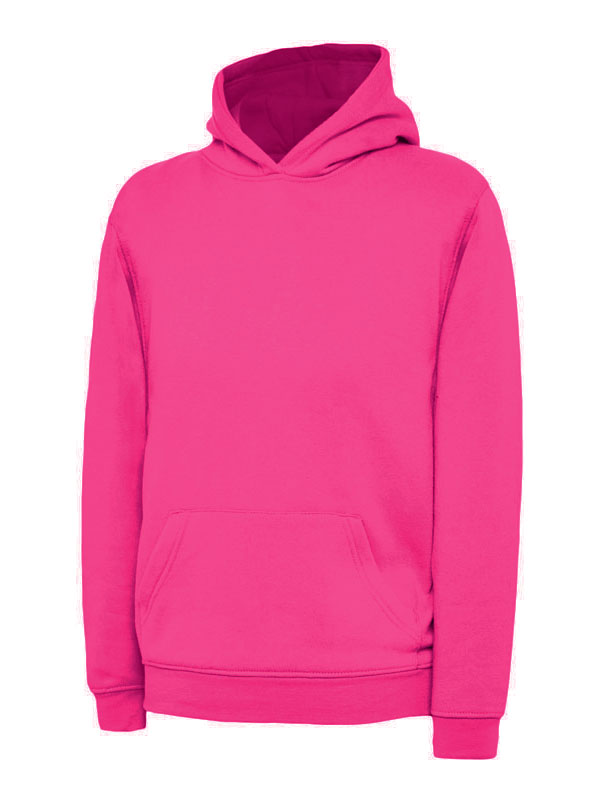 UC503 Hot Pink Childrens Classic Hooded Sweatshirt UC503 Hot Pink Childrens Classic Hooded Sweatshirt