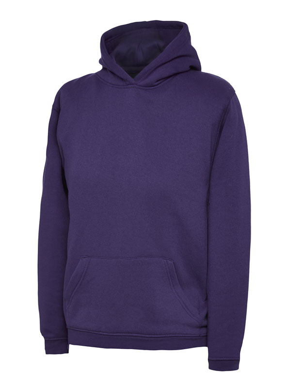 UC503 Purple Childrens Classic Hooded Sweatshirt