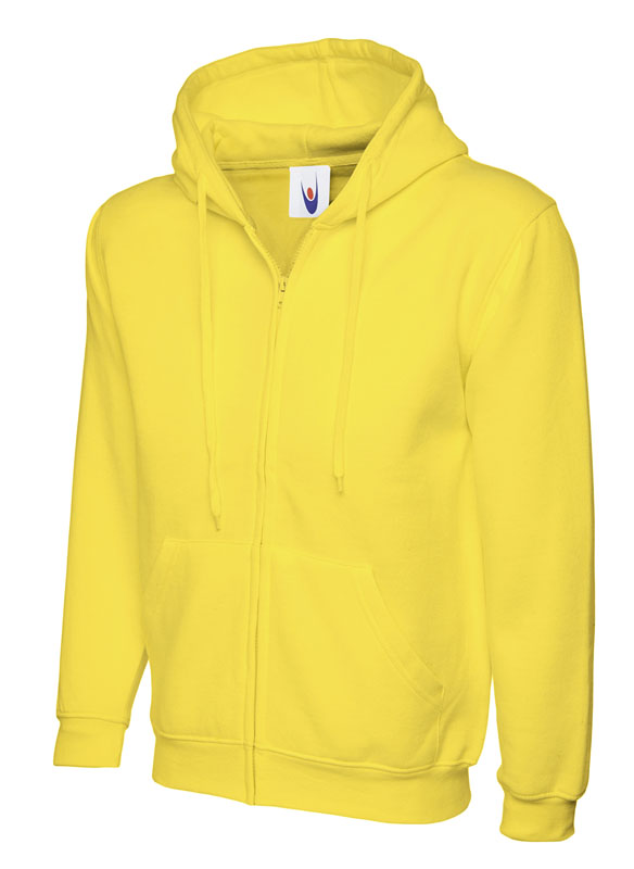 UC504 Yellow Adults Classic Full Zip Hooded Sweatshirt