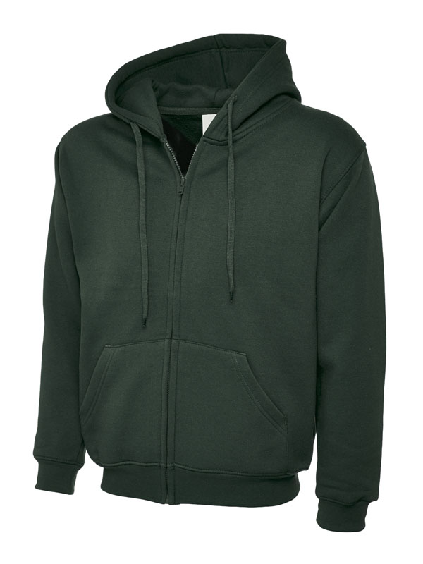 UC504 Bottle Green Adults Classic Full Zip Hooded Sweatshirt UC504 Bottle Green Adults Classic Full Zip Hooded Sweatshirt