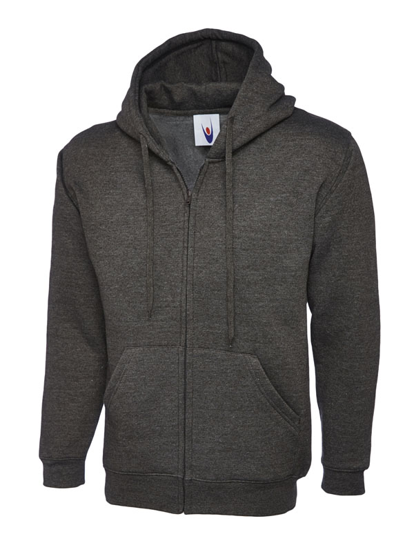 UC504 Charcoal Adults Classic Full Zip Hooded Sweatshirt