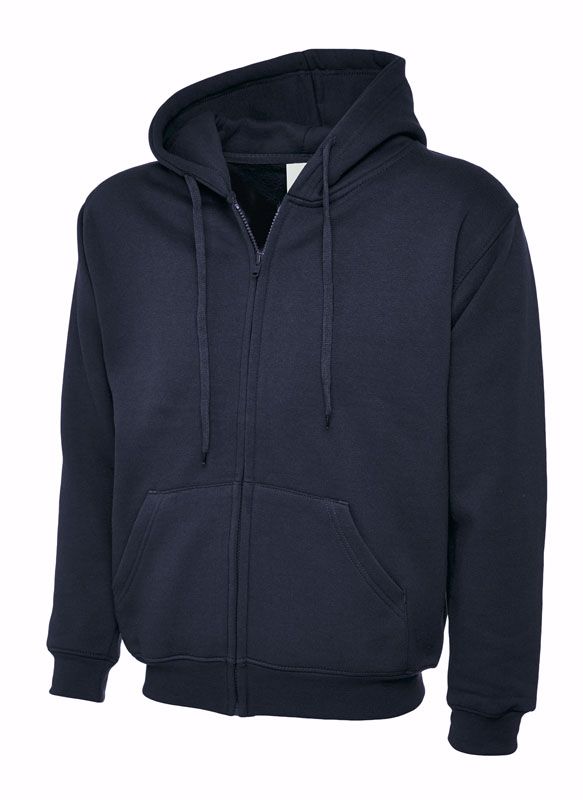 UC504 Navy Adults Classic Full Zip Hooded Sweatshirt