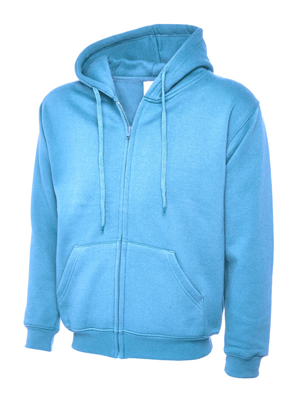 UC504 Sky Adults Classic Full Zip Hooded Sweatshirt