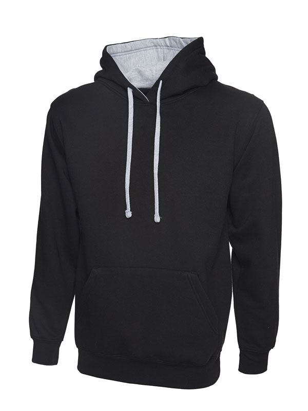 UC507 Black/Heather Grey Contrast Hooded Sweatshirt UC507 Black/Heather Grey Contrast Hooded Sweatshirt