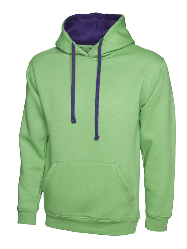 UC507 Lime/Purple Contrast Hooded Sweatshirt UC507 Lime/Purple Contrast Hooded Sweatshirt