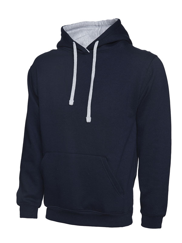 UC507 Navy/Heather Grey Contrast Hooded Sweatshirt UC507 Navy/Heather Grey Contrast Hooded Sweatshirt
