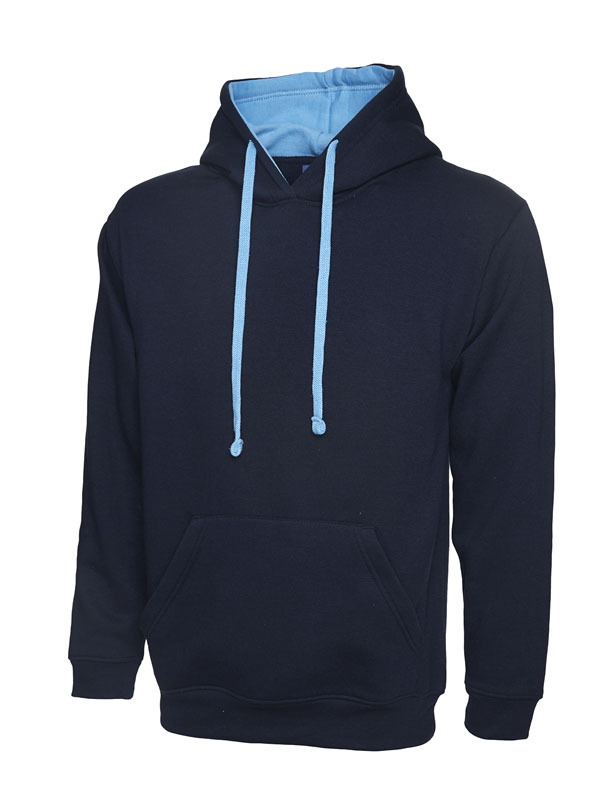 UC507 Navy/Sky Contrast Hooded Sweatshirt