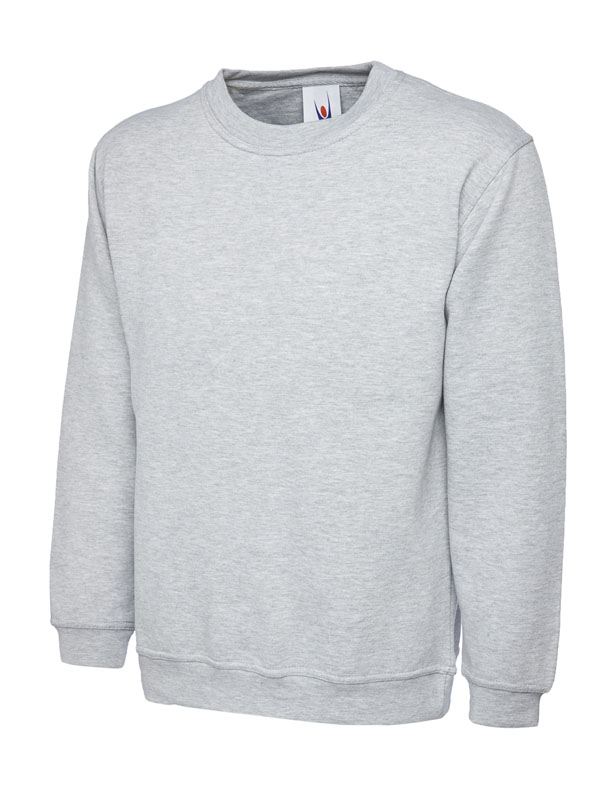 UC211 Heather Grey Ladies Deluxe Crew Neck Sweatshirt