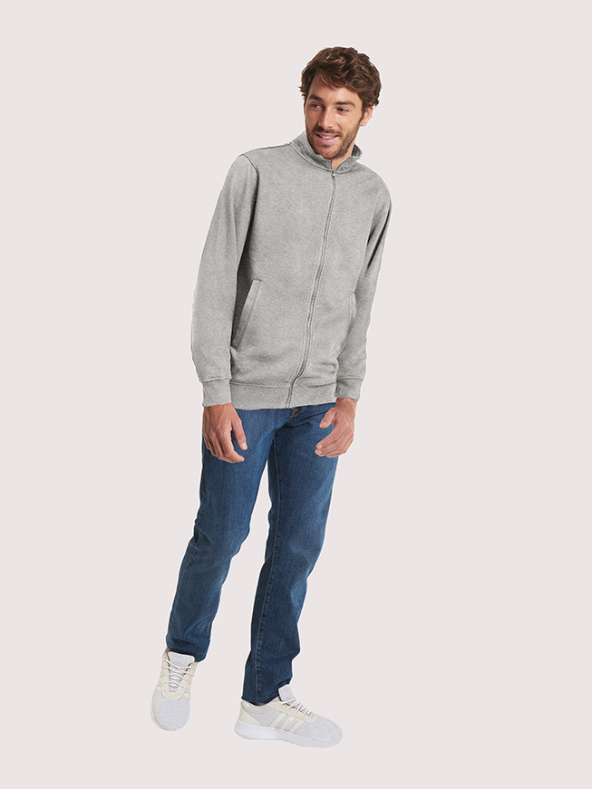 UC212 Heather Grey Deluxe Unisex Sweat Jacket