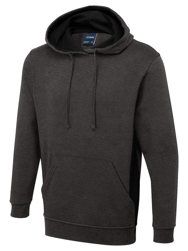 UC517 Charcoal/Black Two Tone Hooded Sweatshirt UC517 Charcoal/Black Two Tone Hooded Sweatshirt