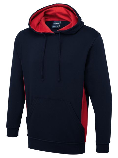 UC517 Navy/Red Two Tone Hooded Sweatshirt UC517 Navy/Red Two Tone Hooded Sweatshirt